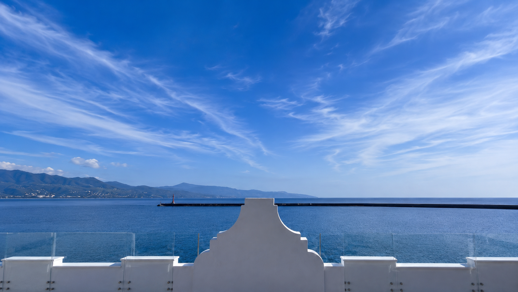 View of the Messinian Gulf from Grand Sky Rooftop